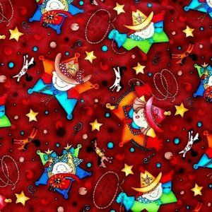 Cowboy Fabric Cowgirl Children Western Horse 1/2YD